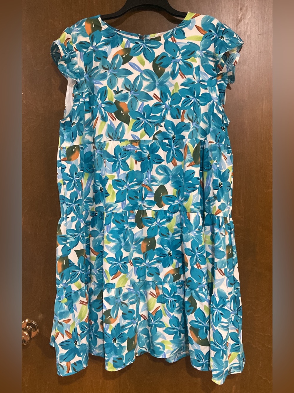 Turquoise Floral Tiered Sundress